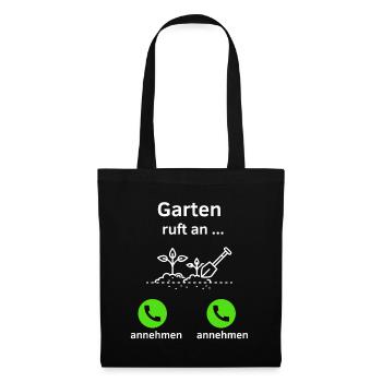 Garten ruft an - annehmen oder annehmen? - Stoffbeutel - Schwarz - Vorne