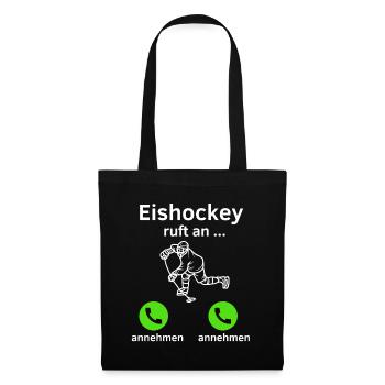 Eishockey ruft an - annehmen oder annehmen? - Stoffbeutel - Schwarz - Vorne