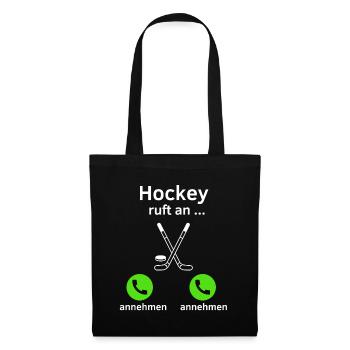 Hockey ruft an - annehmen oder annehmen? - Stoffbeutel - Schwarz - Vorne