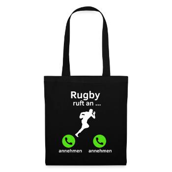 Rugby ruft an - annehmen oder annehmen? - Stoffbeutel - Schwarz - Vorne