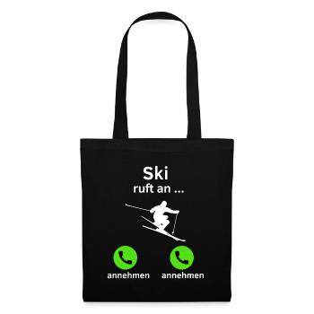 Ski ruft an - annehmen oder annehmen? - Stoffbeutel - Schwarz - Vorne