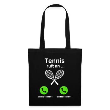 Tennis ruft an - annehmen oder annehmen? - Stoffbeutel - Schwarz - Vorne