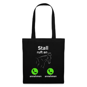 Stall ruft an - annehmen oder annehmen? - Stoffbeutel - Schwarz - Vorne