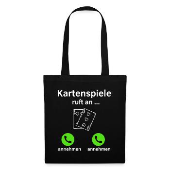 Kartenspiele ruft an - annehmen oder annehmen? - Stoffbeutel - Schwarz - Vorne