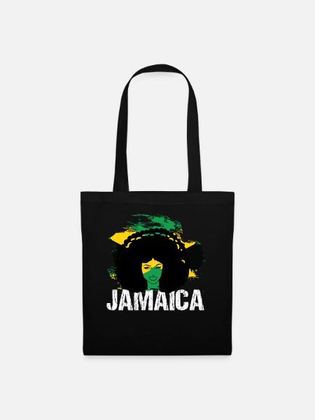 Collage des couleurs du drapeau de la Jamaica Afro Diva - Sac en tissu - noir