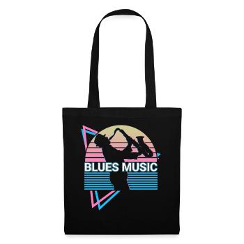 Blues Musik Retro - Stoffbeutel - Schwarz - Vorne