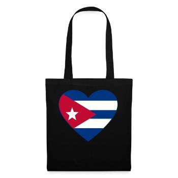 Cœur de drapeau de Cuba - Sac en tissu - noir - Devant
