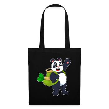 Panda Schüler Rucksack Schule - Stoffbeutel - Schwarz - Vorne