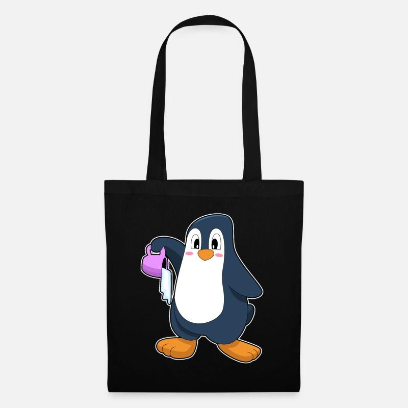 Pinguin Eiskaffee - Stoffbeutel - Schwarz