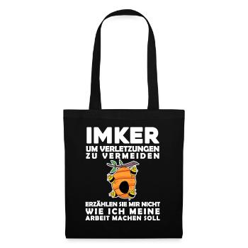 Imker Honig Imkerei Geschenk - Stoffbeutel - Schwarz - Vorne