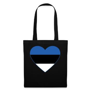 Estonia Flag Heart - Tote Bag - black - Front