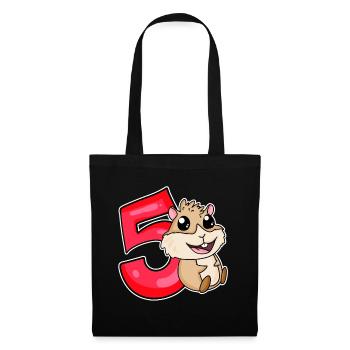 5 years old - 5 birthday with animal motif - Tote Bag - black - Front