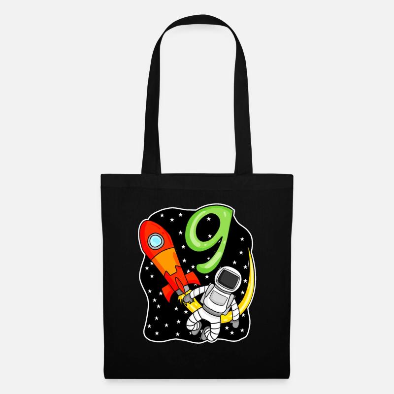9. Geburtstag - 9 Jahre alt Junge Astronaut - Stoffbeutel - Schwarz