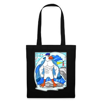 Muscles Seagull Sea North Sea Cadeau - Sac en tissu - noir - Devant