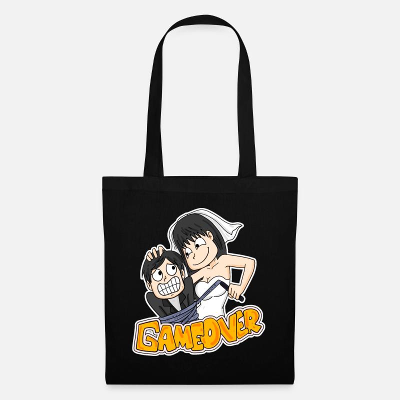 Game Over Hochzeit lustig Geschenk - Stoffbeutel - Schwarz