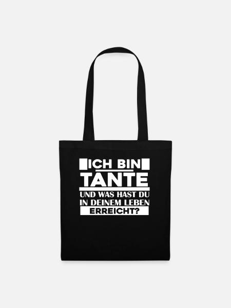 Tante Spruch - Tante Sprüche - Stoffbeutel - Schwarz