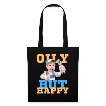 Oily but Happy Mechanic - Stoffbeutel - Schwarz - Vorne