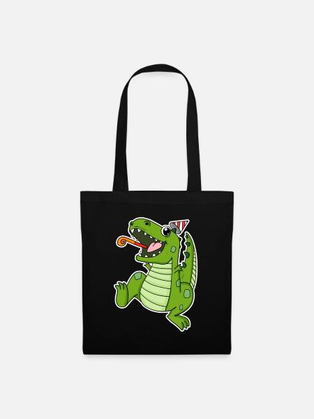 Dino Party - Stoffbeutel - Schwarz