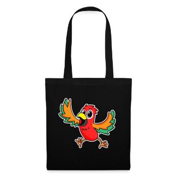 Perroquet Oiseaux Oiseaux - Sac en tissu - noir - Devant