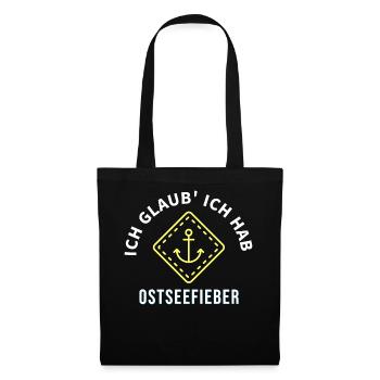Ich glaub' ich hab Ostseefieber Weiß/Gelb - Stoffbeutel - Schwarz - Vorne