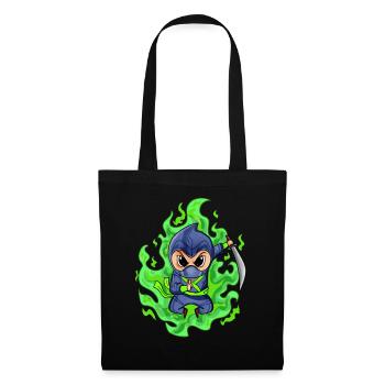 Fire Green Ninja Fighter Motif - Tote Bag - black - Front