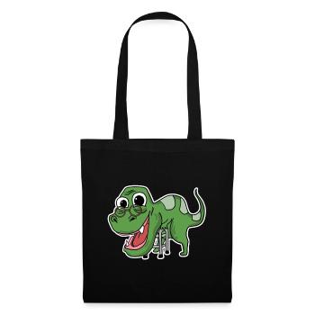 Oma Dinosaurier - Stoffbeutel - Schwarz - Vorne