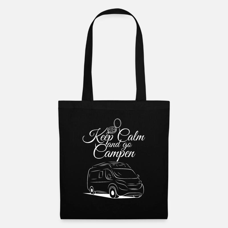 Camping Kastenwagen Wohnmobil Spruch-Keep Calm and - Stoffbeutel - Schwarz