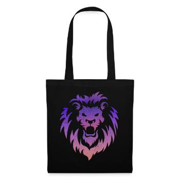 Tête de Lion Tribal - Sac en tissu - noir - Devant