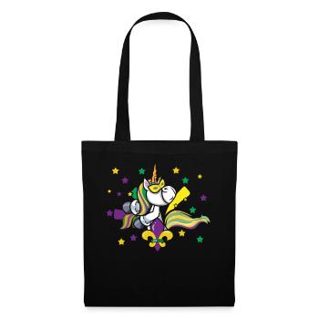Dancing Unicorn Festival Parade Beads Mardi Gras - Stoffbeutel - Schwarz - Vorne