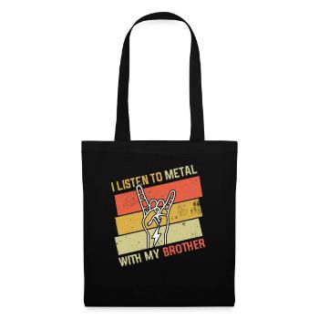 Vintage Metal With Brother Metal Kid Music Lover - Stoffbeutel - Schwarz - Vorne