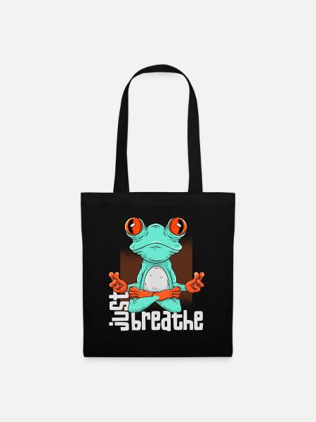 Yoga Frosch - Stoffbeutel - Schwarz