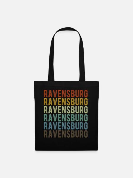 Ravensburg Stadt Retro Vintage - Stoffbeutel - Schwarz