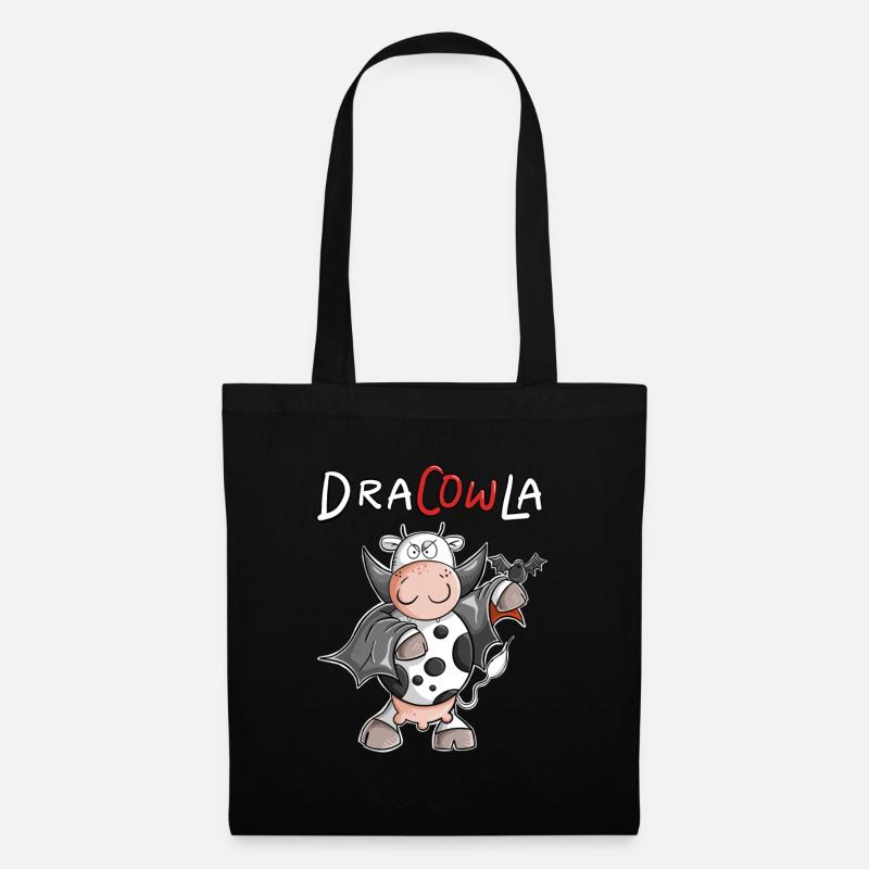 DraCOWla Drakula Kuh Halloween - Stoffbeutel - Schwarz