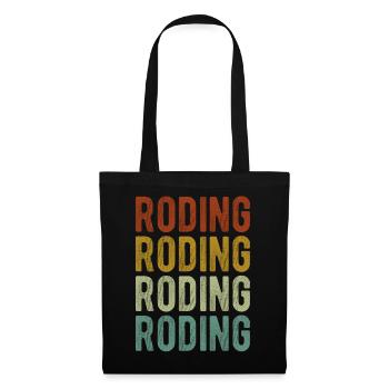 Roding Stadt Retro Vintage - Stoffbeutel - Schwarz - Vorne