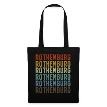 Rothenburg Stadt Retro Vintage - Stoffbeutel - Schwarz - Vorne