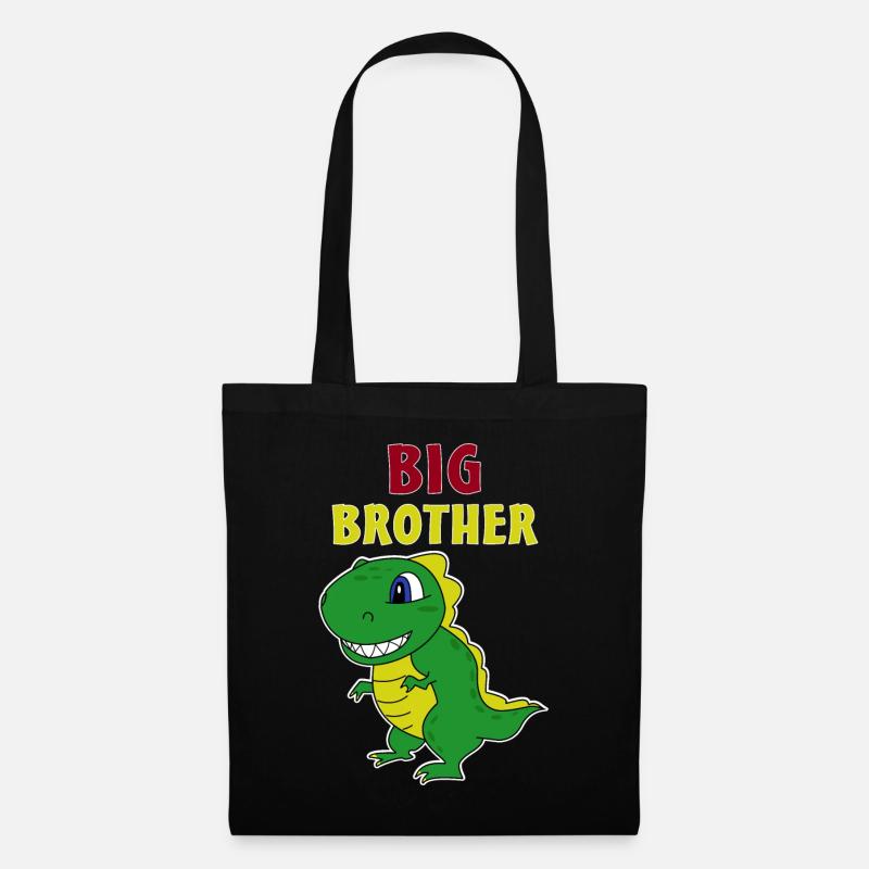 Großer Bruder Dinosaurier - Stoffbeutel - Schwarz