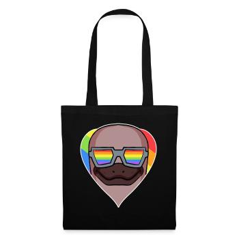 Ornithorynque animal au cœur arc-en-ciel gai - Sac en tissu - noir - Devant