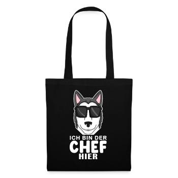 Cool Hund Siberian Husky Chef Spruch - Stoffbeutel - Schwarz - Vorne