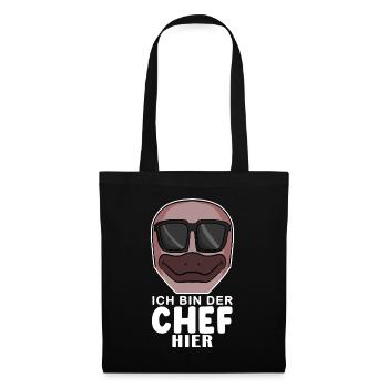 Cool Schnabeltier Chef Spruch - Stoffbeutel - Schwarz - Vorne