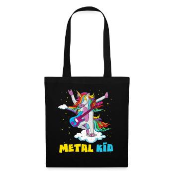 Guitar Unicorn Rainbow Metal Kid Music Rock Sign - Tote Bag - black - Front