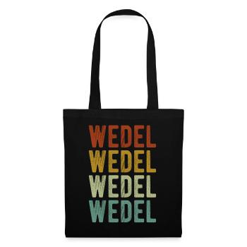 Wedel Stadt Retro Vintage - Stoffbeutel - Schwarz - Vorne