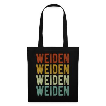 Weiden Stadt Retro Vintage - Stoffbeutel - Schwarz - Vorne