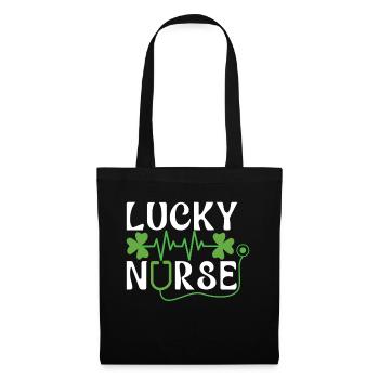 Saint Patrick Day Shamrock Lucky Nurse - Stoffbeutel - Schwarz - Vorne