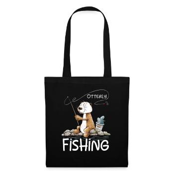 Droll Angler Otter Pêche Dicton Pêche - Sac en tissu - noir - Devant