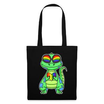Gay Rainbow Heart Dinosaurs - Tote Bag - black - Front