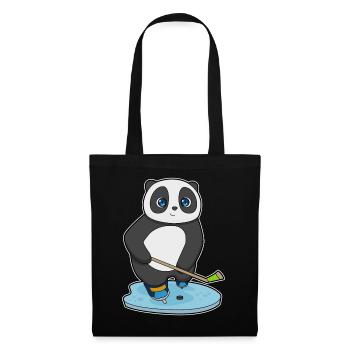 Panda Eishockey Eishockeyschläger - Stoffbeutel - Schwarz - Vorne