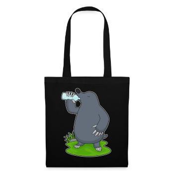 Bouteille d’eau de taupe - Sac en tissu - noir - Devant