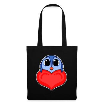 Penguin with Heart - Love Romantic - Tote Bag - black - Front