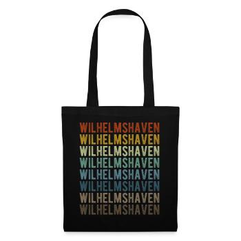 Wilhelmshaven Stadt Retro Vintage - Stoffbeutel - Schwarz - Vorne