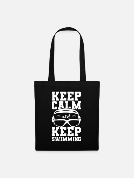 Keep Calm And Keep Swimming - Stoffbeutel - Schwarz